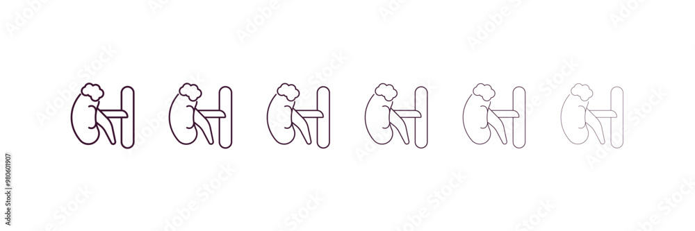 adrenal gland outline icon. Linear vector from medical concept. 6 ...