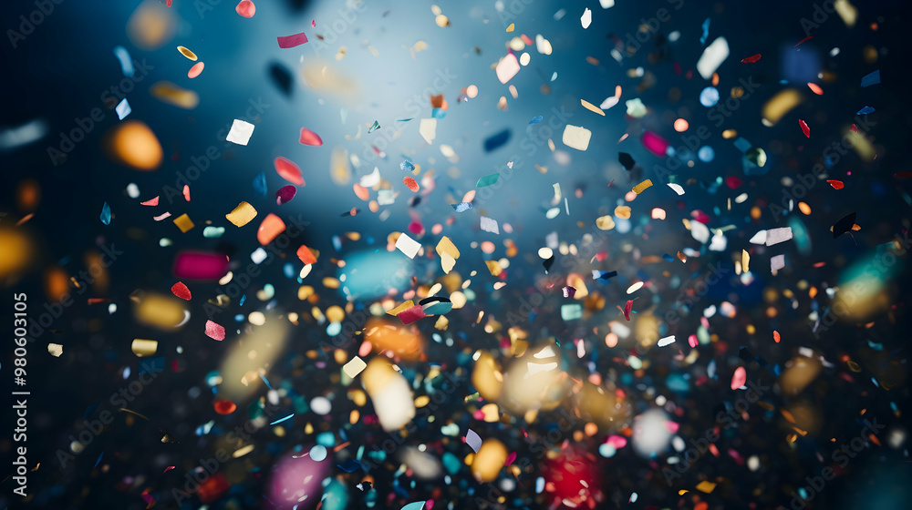 Colorful confetti in mid air Colorful confetti in mid air