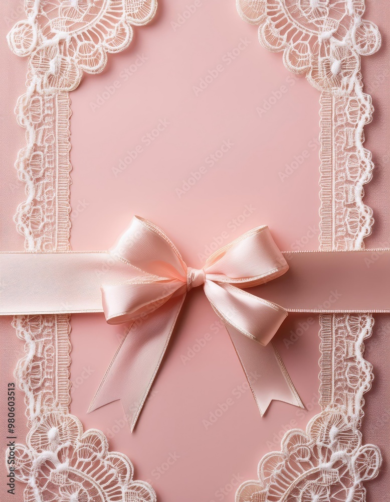 Delicate pink bow and lace Delicate pink bow and lace