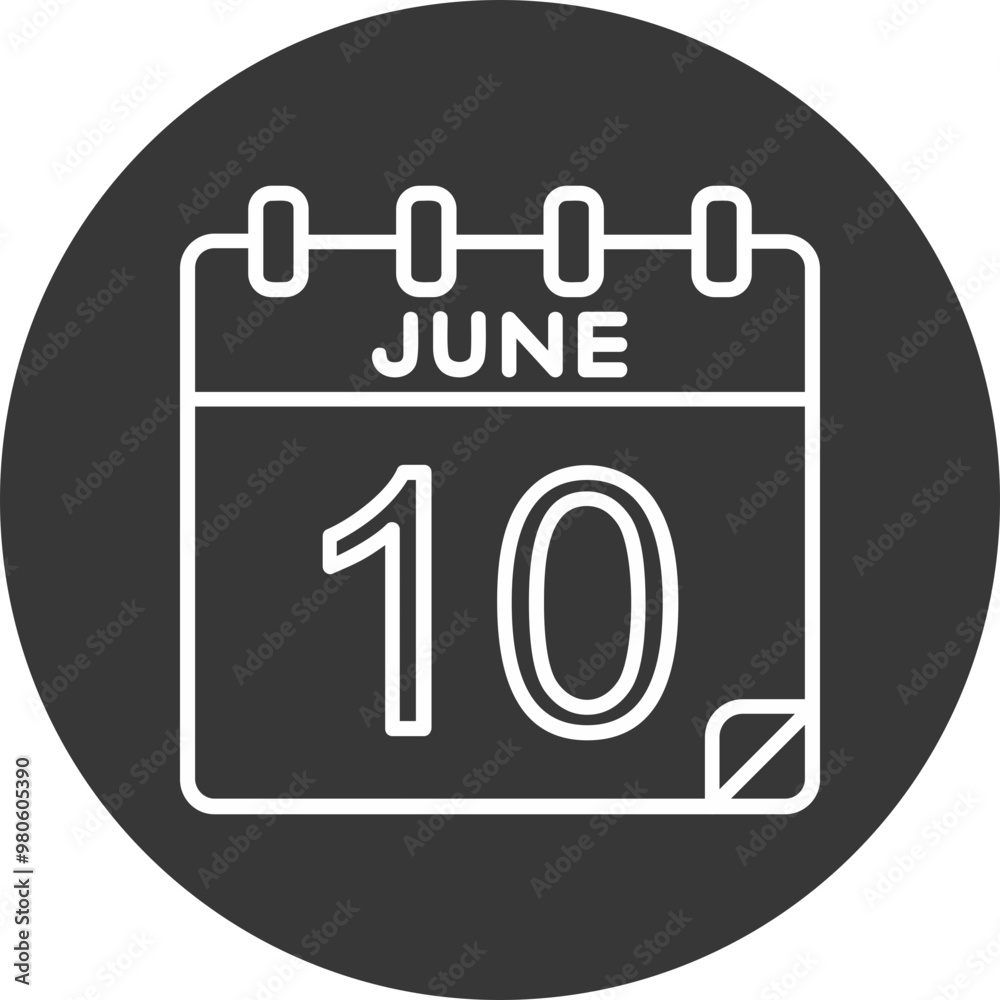 10 June Vector Icon Design