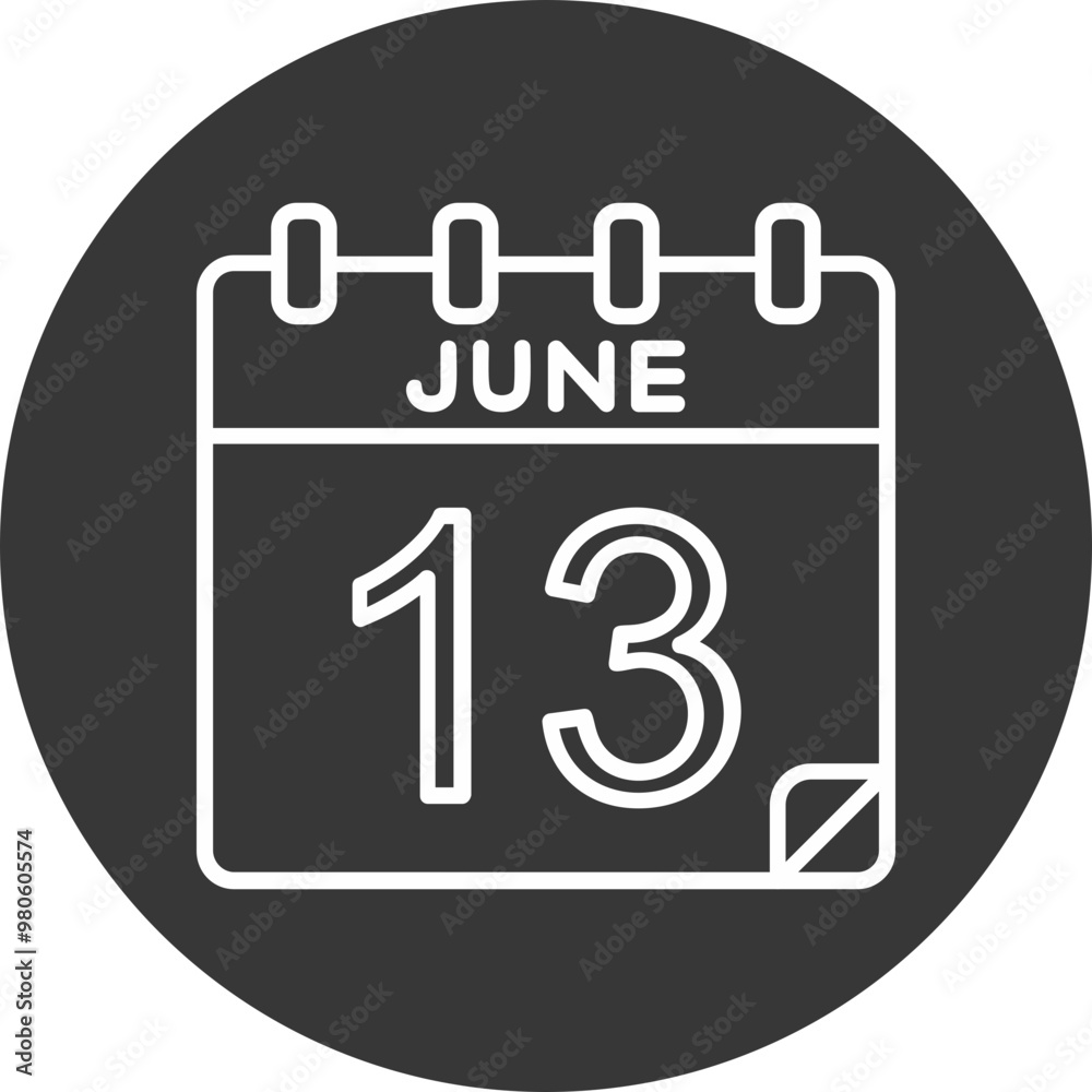 13 June Vector Icon Design