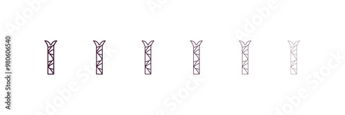 escuamiforme outline icon. Linear vector from nature concept. 6 different line style escuamiforme icon included thin, light, regular, medium, bold, black