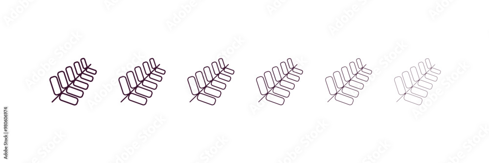 Obraz premium gooseberry leaf outline icon. Linear vector from nature concept. 6 different line style gooseberry leaf icon included thin, light, regular, medium, bold, black