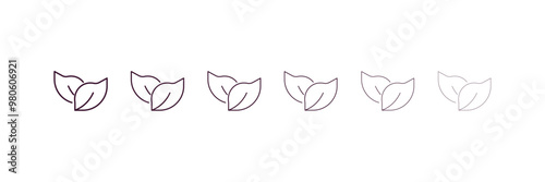 bilberry leaf outline icon. Linear vector from nature concept. 6 different line style bilberry leaf icon included thin, light, regular, medium, bold, black