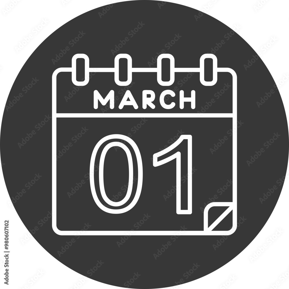 1 March Vector Icon Design