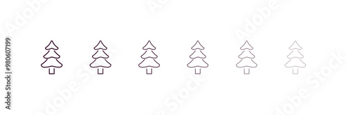 spruce outline icon. Linear vector from nature concept. 6 different line style spruce icon included thin, light, regular, medium, bold, black