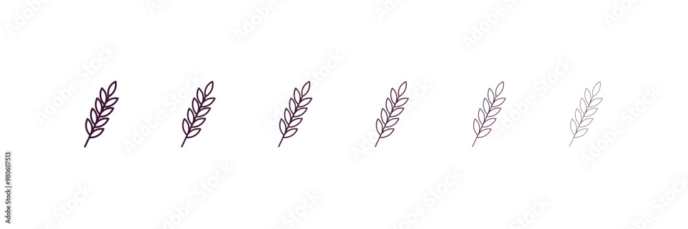 grains outline icon. Linear vector from nature concept. 6 different line style grains icon included thin, light, regular, medium, bold, black grains outline icon. Linear vector from nature concept. 6 different line style grains icon included thin, light, regular, medium, bold, black