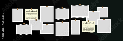 Pictures or photos frame collage and digital photo wall template