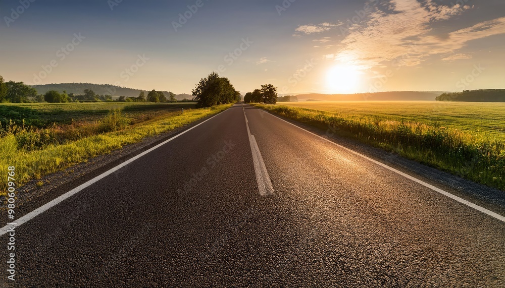 Fototapeta premium Empty road at sunset