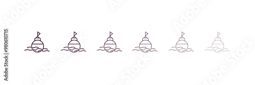 buoys outline icon. Linear vector from nautical concept. 6 different line style buoys icon included thin, light, regular, medium, bold, black