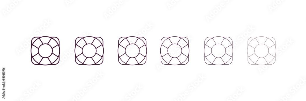 life preserver outline icon. Linear vector from nautical concept. 6 different line style life preserver icon included thin, light, regular, medium, bold, black life preserver outline icon. Linear vector from nautical concept. 6 different line style life preserver icon included thin, light, regular, medium, bold, black