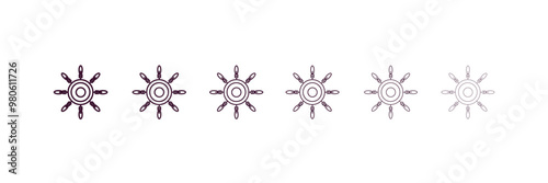 snorkel outline icon. Linear vector from nautical concept. 6 different line style snorkel icon included thin, light, regular, medium, bold, black