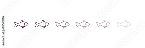double bait outline icon. Linear vector from nautical concept. 6 different line style double bait icon included thin, light, regular, medium, bold, black