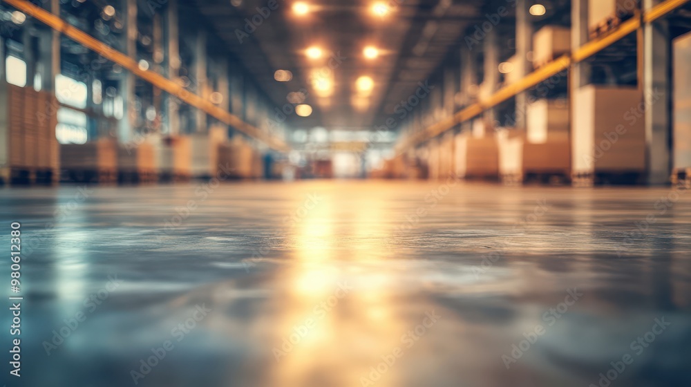 A Blurred Background of a Factory or Warehouse Room Perfect for Industrial Settings and Presentations A Blurred Background of a Factory or Warehouse Room Perfect for Industrial Settings and Presentations