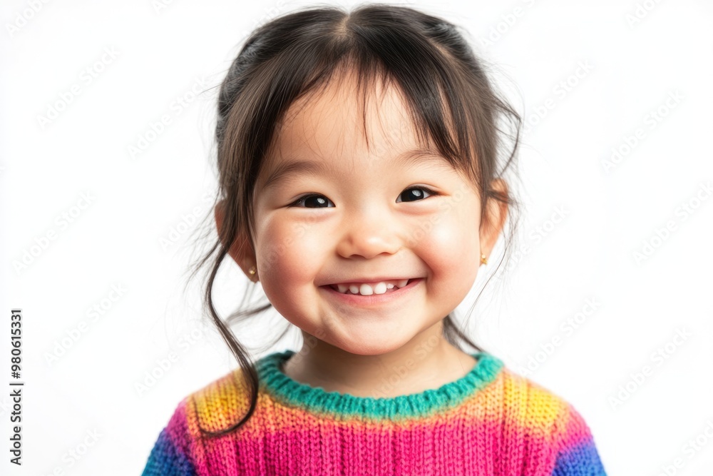 Asian smiling little girl portrait isolated on white Asian smiling little girl portrait isolated on white