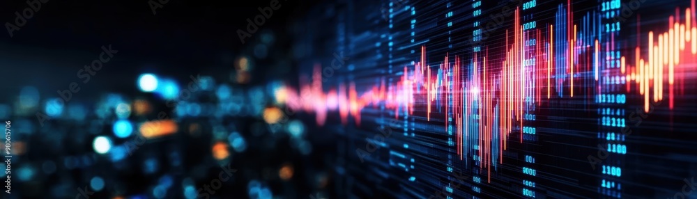 Digital representation of a city built from bar charts, symbolizing capital valuation driving urban development Digital representation of a city built from bar charts, symbolizing capital valuation driving urban development
