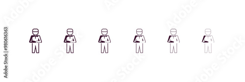 qiyam outline icon. Linear vector from people concept. 6 different line style qiyam icon included thin, light, regular, medium, bold, black