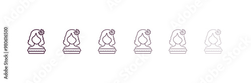 mexican woman outline icon. Linear vector from people concept. 6 different line style mexican woman icon included thin, light, regular, medium, bold, black