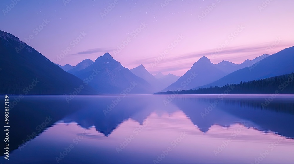Serene Mountain Reflection at Dusk Serene Mountain Reflection at Dusk