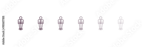 man singing outline icon. Linear vector from people concept. 6 different line style man singing icon included thin, light, regular, medium, bold, black