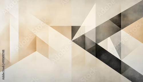 Clean, sharp geometric patterns in neutral tones, giving off a sleek, modern vibe