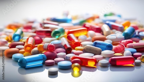 Colorful pills and capsules