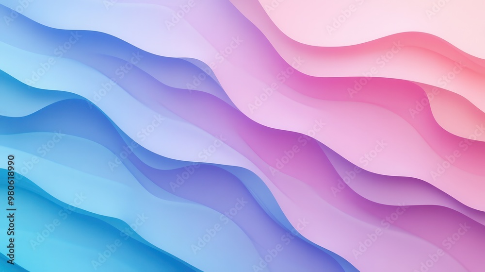 A Colorful Pastel Gradient with Soft Waves Perfect for Backgrounds and Graphic Designs
