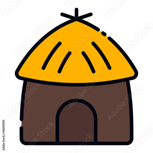 Hut filled line icon
