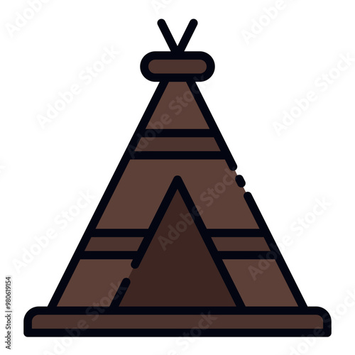 Teepee filled line icon