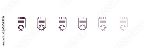 compiler outline icon. Linear vector from programming concept. 6 different line style compiler icon included thin, light, regular, medium, bold, black