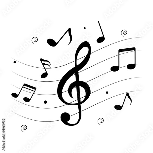 Music notes symbol. vector illustration