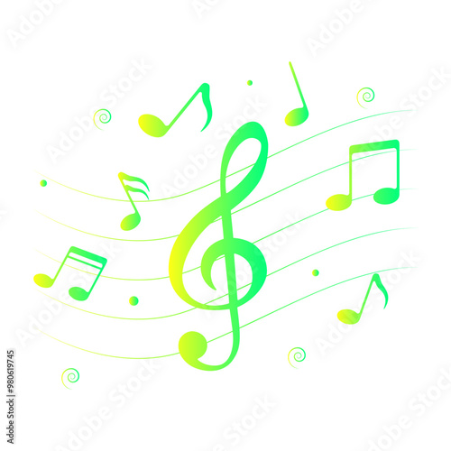 Music notes symbol. vector illustration