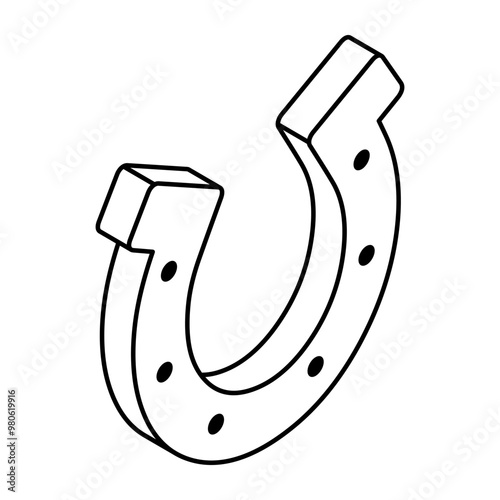 Editable design icon of magnet 