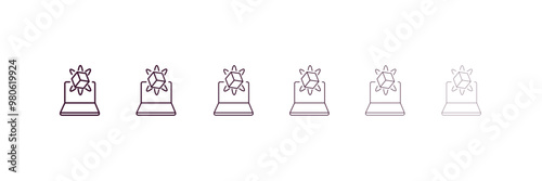 simulation outline icon. Linear vector from programming concept. 6 different line style simulation icon included thin, light, regular, medium, bold, black