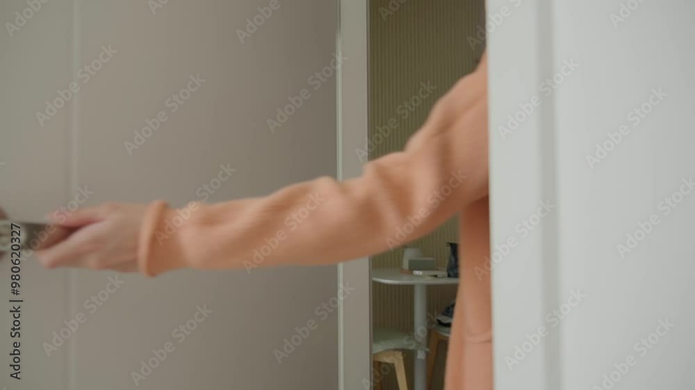 custom made wallpaper toronto digitalClose up hand open and close the door indoors in a room of the house.