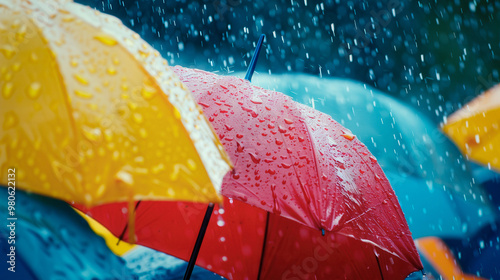 Brightly Colored Umbrellas ...