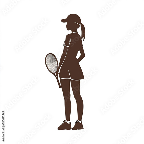 Female Tennis Silhouette, I...