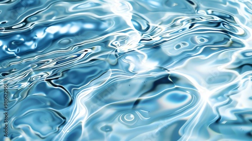 Abstract blue liquid background.