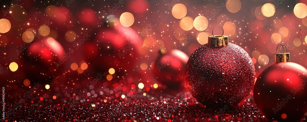 A magical Christmas backdrop featuring deep, dark red tones and sparkling gold bokeh, the soft blur adding a touch of sophistication and creating a warm, inviting setting for festive moments. 3d A magical Christmas backdrop featuring deep, dark red tones and sparkling gold bokeh, the soft blur adding a touch of sophistication and creating a warm, inviting setting for festive moments. 3d