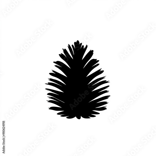 Pine Cone Silhouette, Illus...