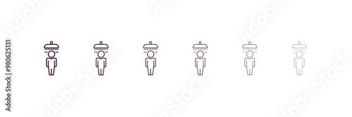 islamic ghusl outline icon. Linear vector from religion concept. 6 different line style islamic ghusl icon included thin, light, regular, medium, bold, black