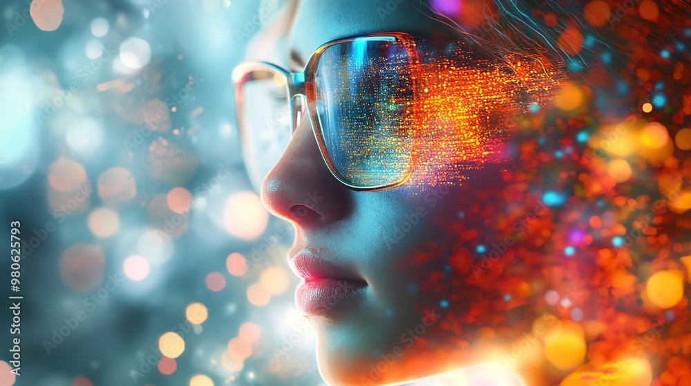 Woman with Butterfly and Flower Imagery - Generative Ai Woman with Butterfly and Flower Imagery - Generative Ai