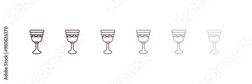 goblet outline icon. Linear vector from religion concept. 6 different line style goblet icon included thin, light, regular, medium, bold, black
