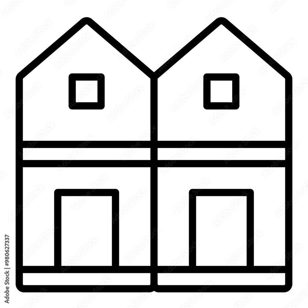 Townhouse line icon Townhouse line icon