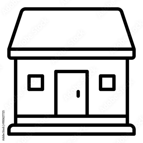 Bungalow line icon