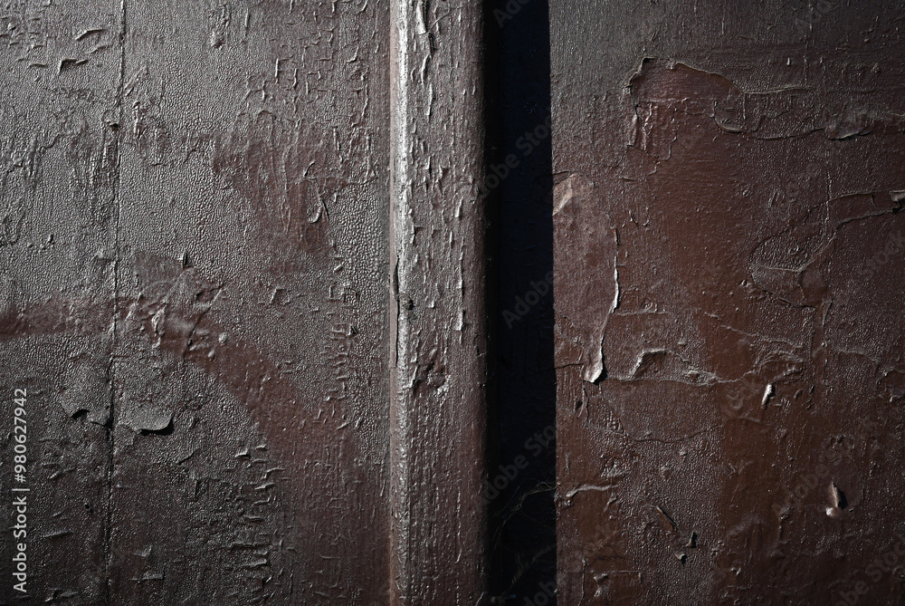 Fragment of old wooden door