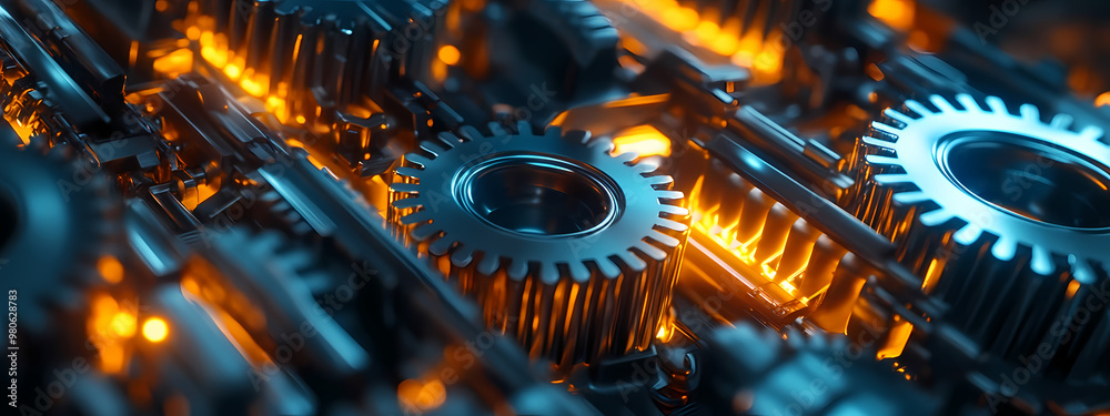 Fototapeta premium Close-Up of Advanced Industrial Machinery Component