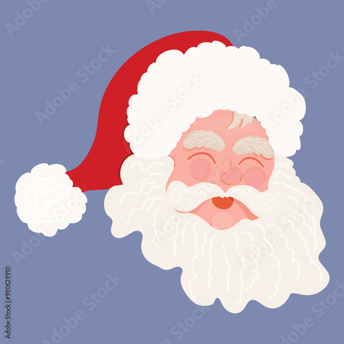 Vector illustration Santa Claus face
