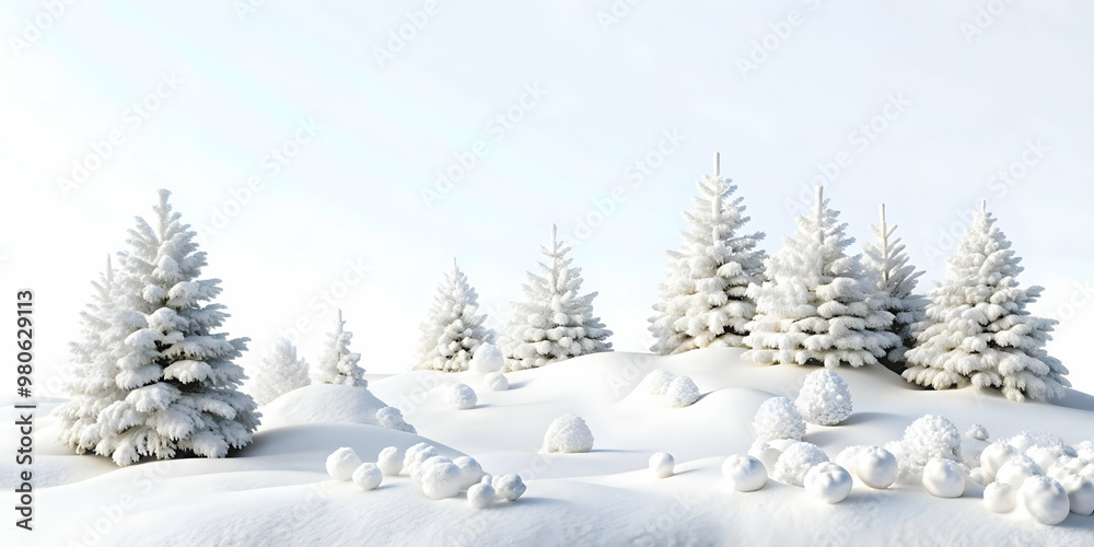 Naklejka premium 3D Plain White Snow Background: Symbolizing Purity & Fresh Start for New Year 2025 - Ideal for Zero Waste Theme Graphics