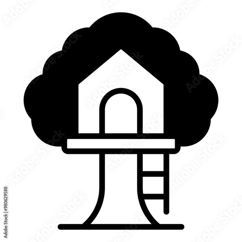 Treehouse line glyph icon